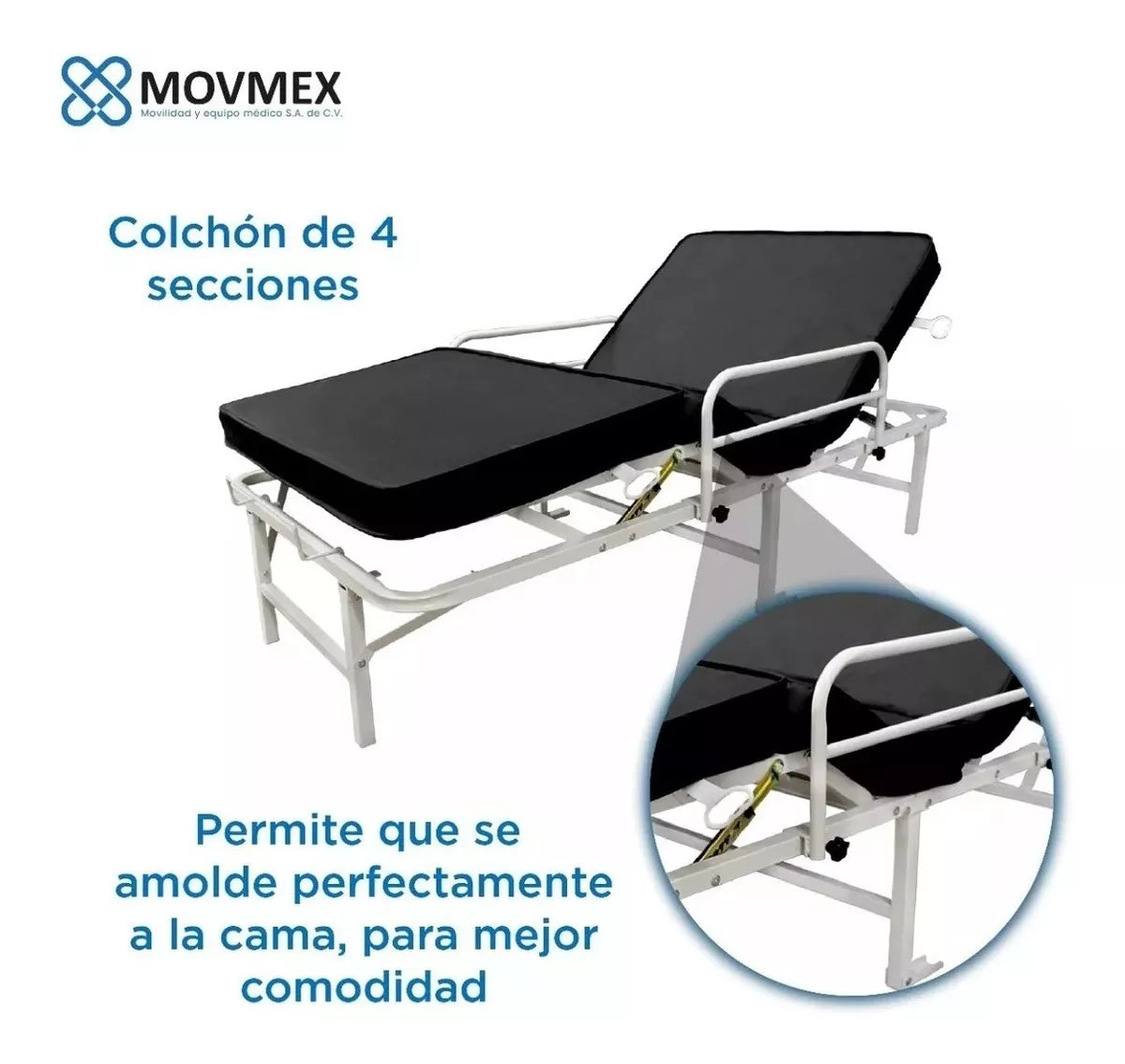 Colchón De 4 Secciones Estándar Para Cama Hospitalaria Plegable Portátil  Movmex