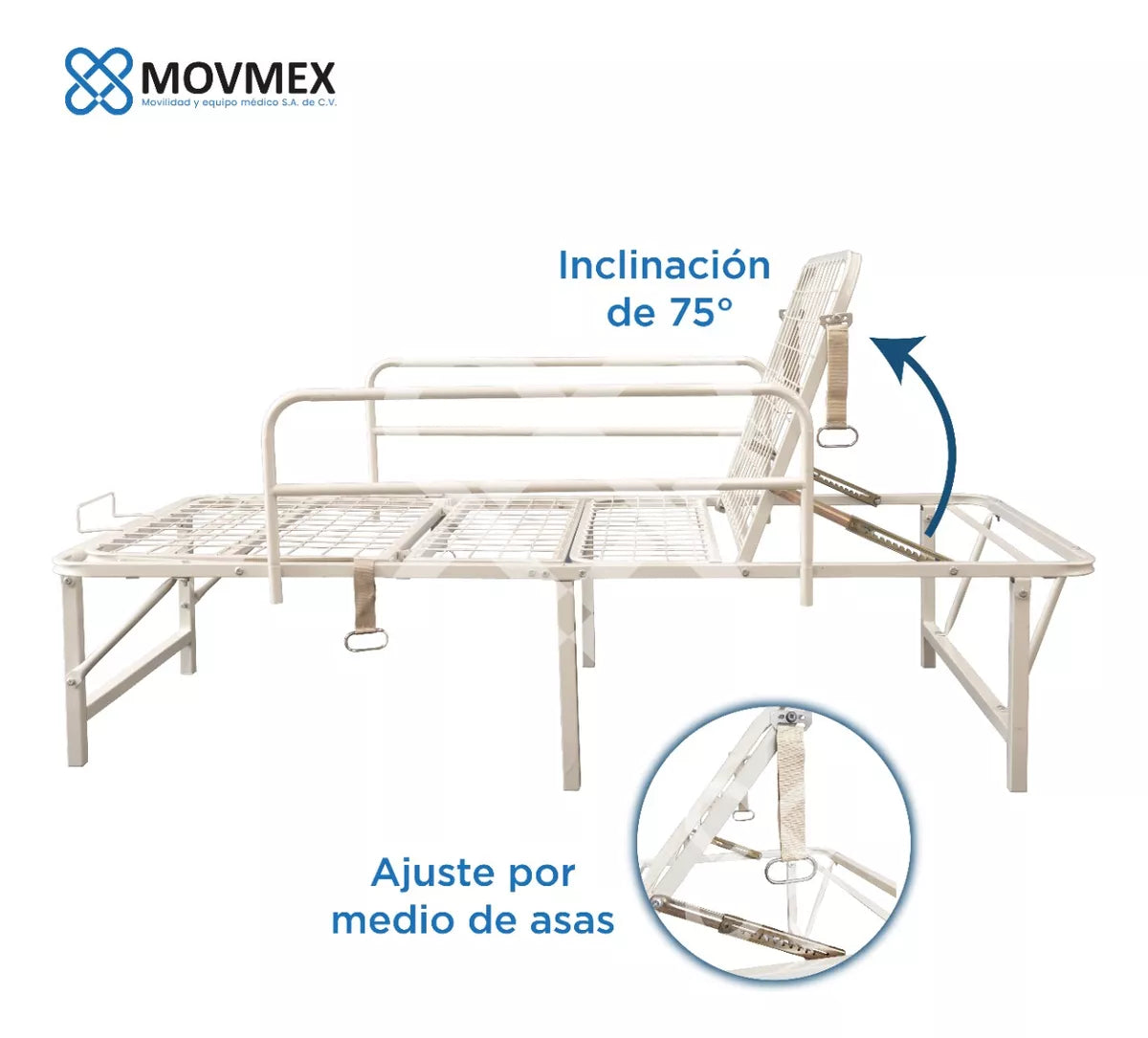 Cama Hospitalaria Manual 2 Posiciones Plegable Economica Movmex