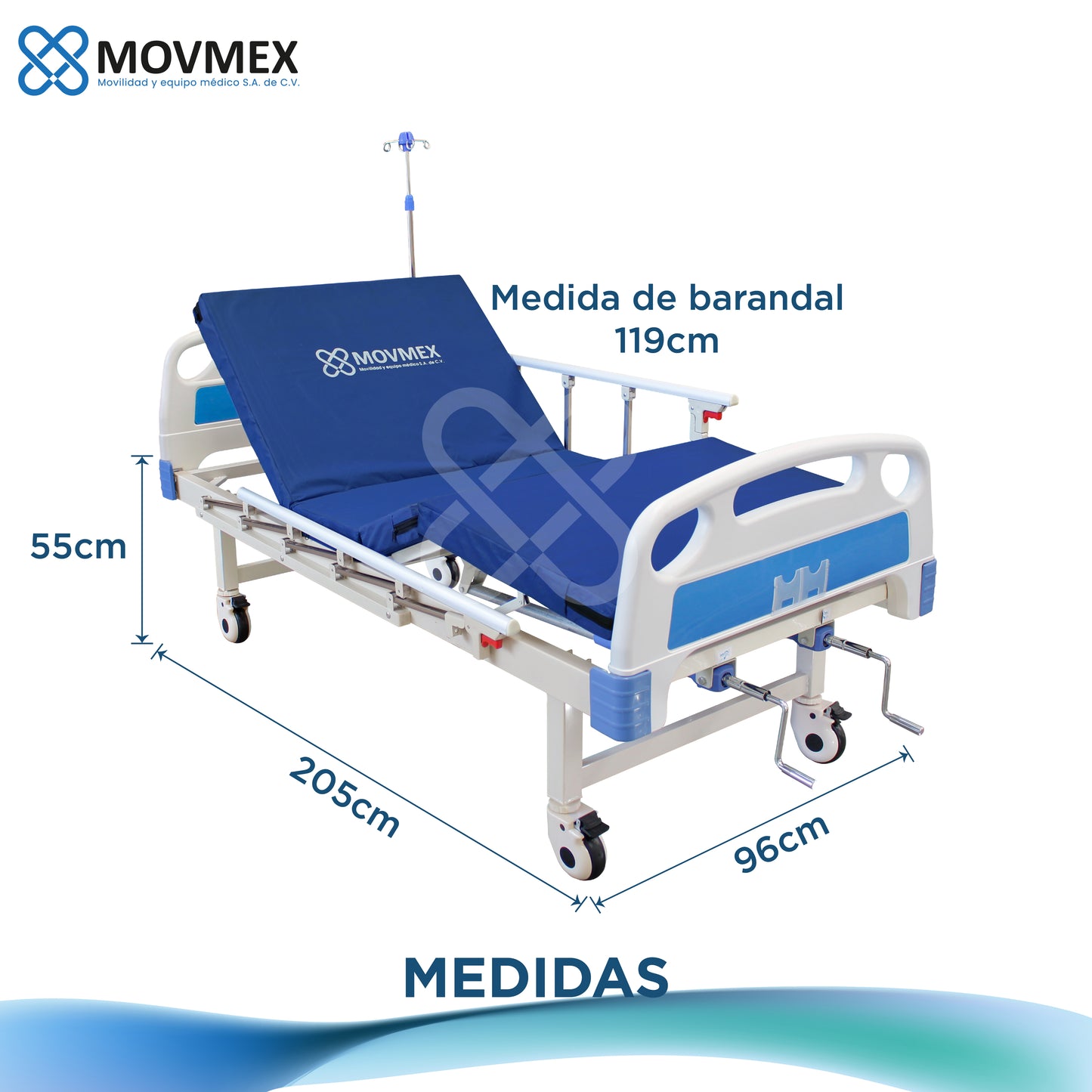 Cama Hospitalaria Manual 2 Posiciones Con Accesorios  Osler MOVMEX